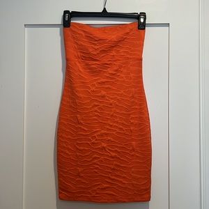 Orange mini dress
